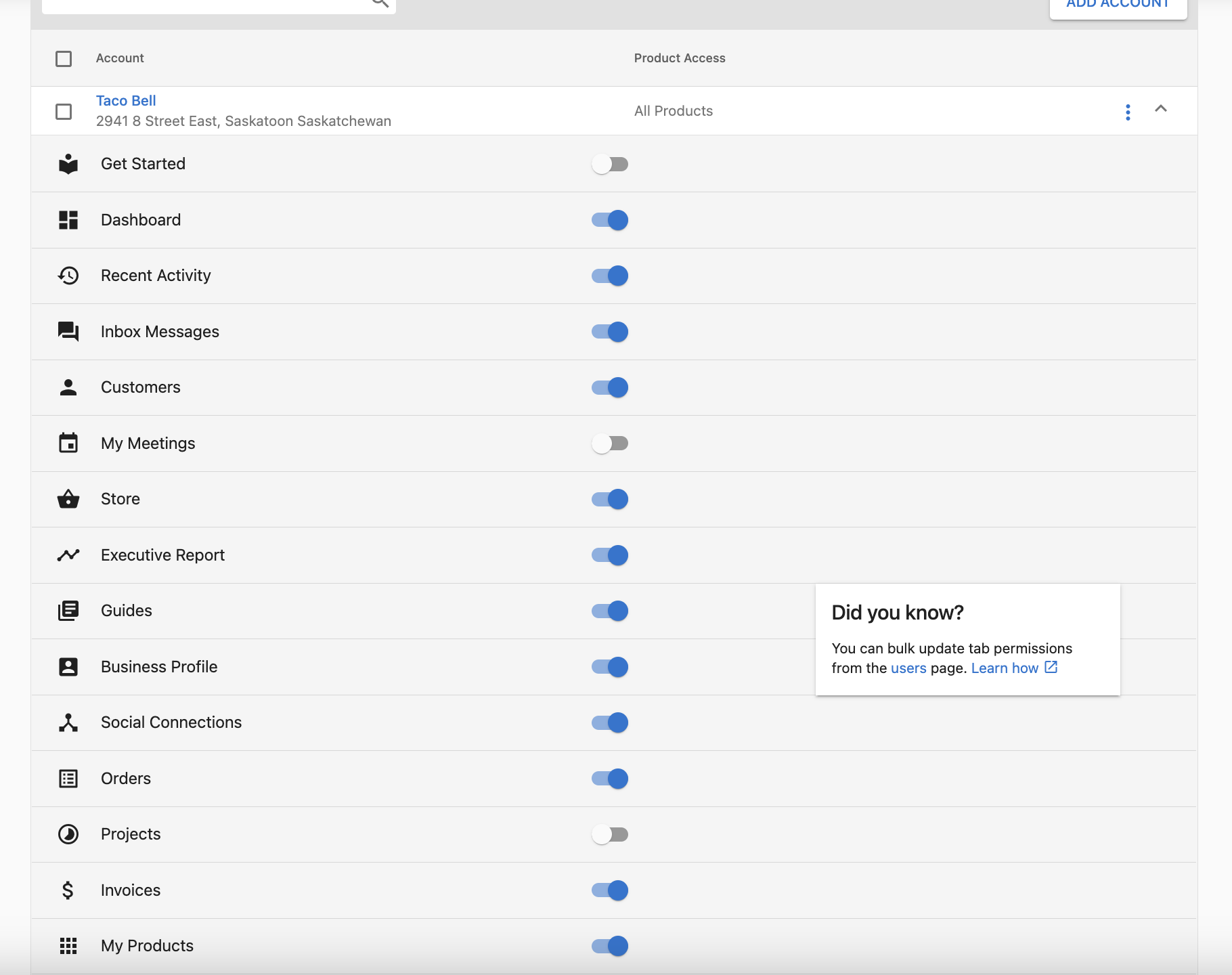 Groups for business users